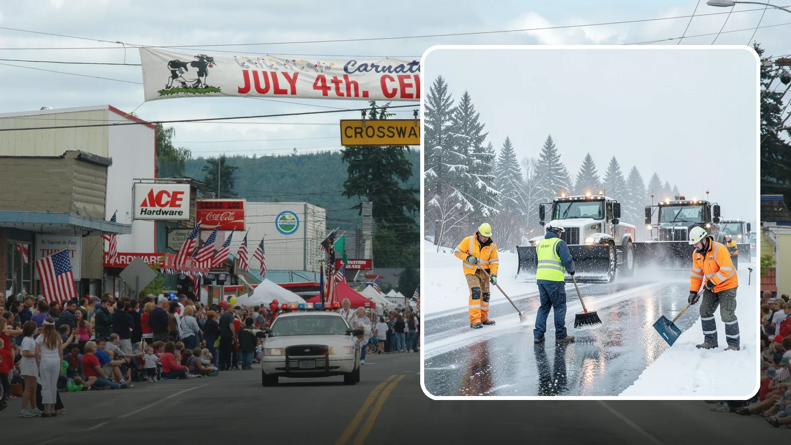 Arctic Blast Response in Carnation, King County, WA - We keep pavement safe during arctic blasts when frigid outflow winds drop temperatures and freeze everything solid.