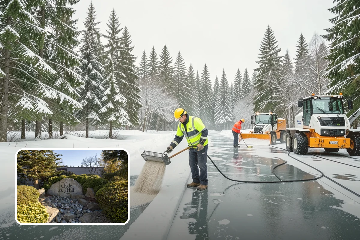 Arctic Blast Response in Clyde Hill, King County, WA - Treatment matched to dry, windy cold that refreezes surfaces quickly