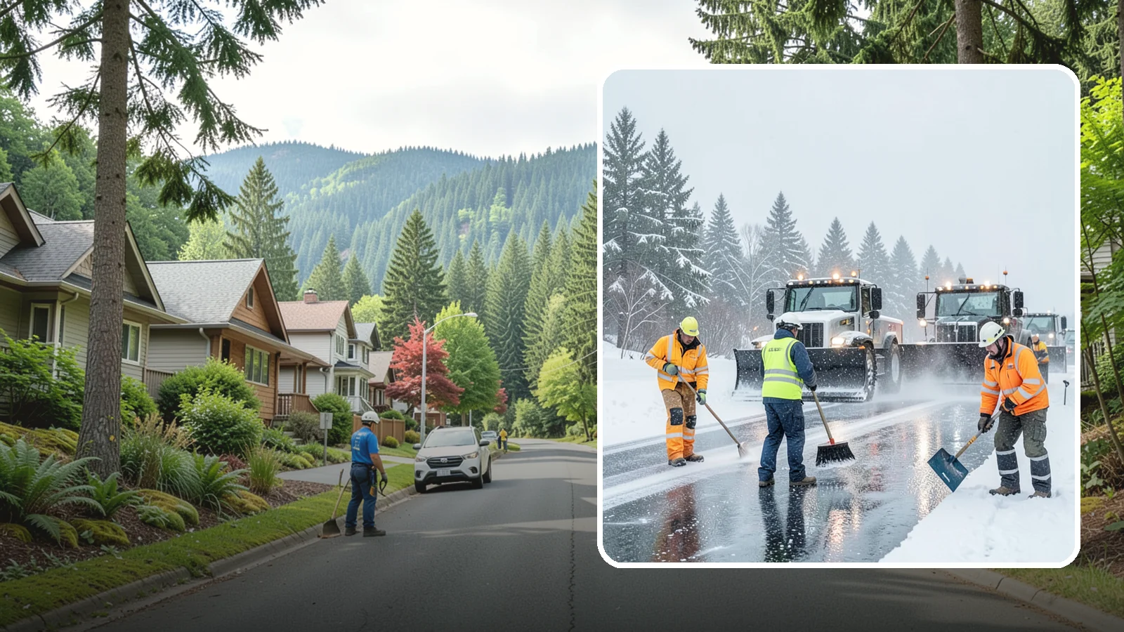 Arctic Blast Response in Darrington, Snohomish County, WA - We keep pavement safe during arctic blasts when frigid outflow winds drop temperatures and freeze everything solid.