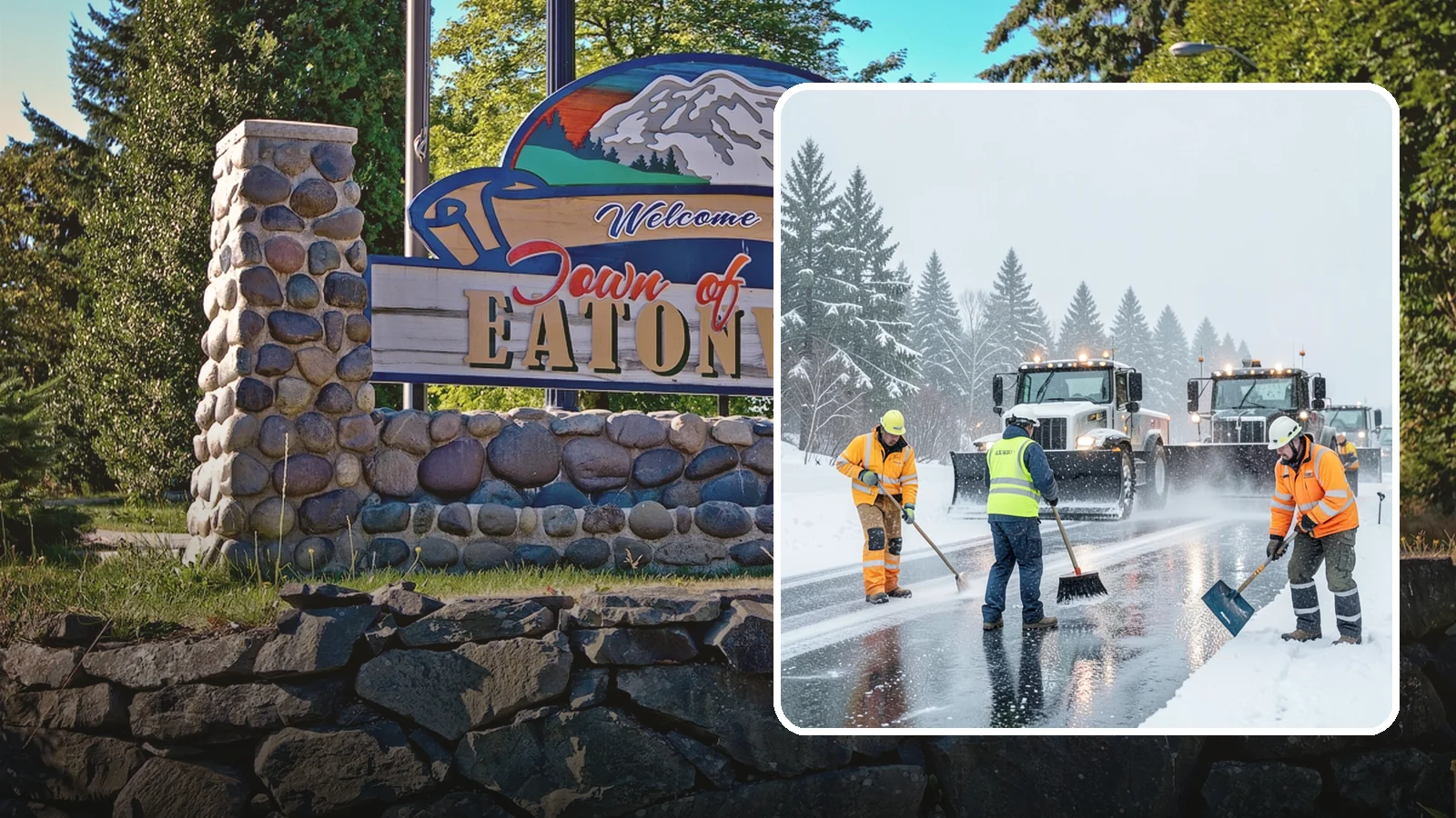 Arctic Blast Response in Eatonville, Pierce County, WA - We keep pavement safe during arctic blasts when frigid outflow winds drop temperatures and freeze everything solid.