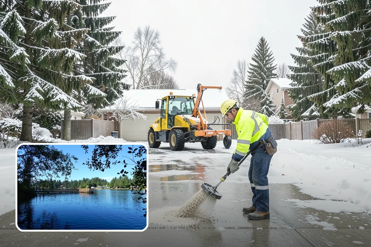 Arctic Blast Response in Federal Way, King County, WA - Treatment matched to dry, windy cold that refreezes surfaces quickly