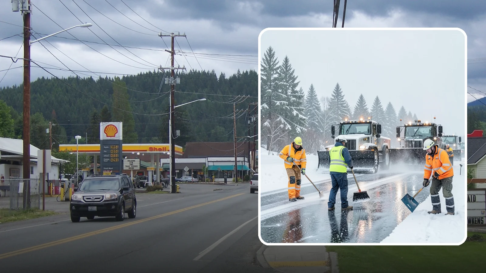 Arctic Blast Response in Granite Falls, Snohomish County, WA - We keep pavement safe during arctic blasts when frigid outflow winds drop temperatures and freeze everything solid.