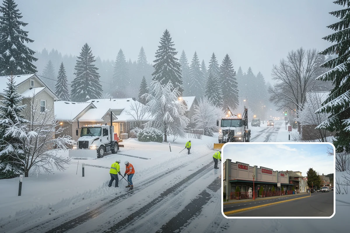 Arctic Blast Response in Issaquah, King County, WA - Treatment matched to dry, windy cold that refreezes surfaces quickly
