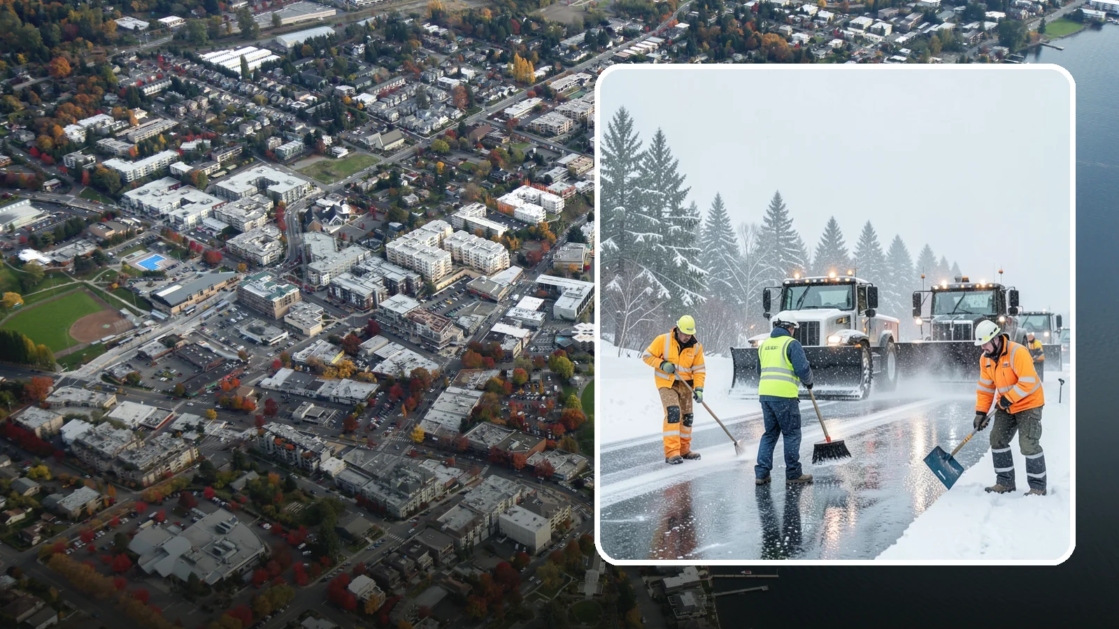 Arctic Blast Response in Kirkland, King County, WA - We keep pavement safe during arctic blasts when frigid outflow winds drop temperatures and freeze everything solid.