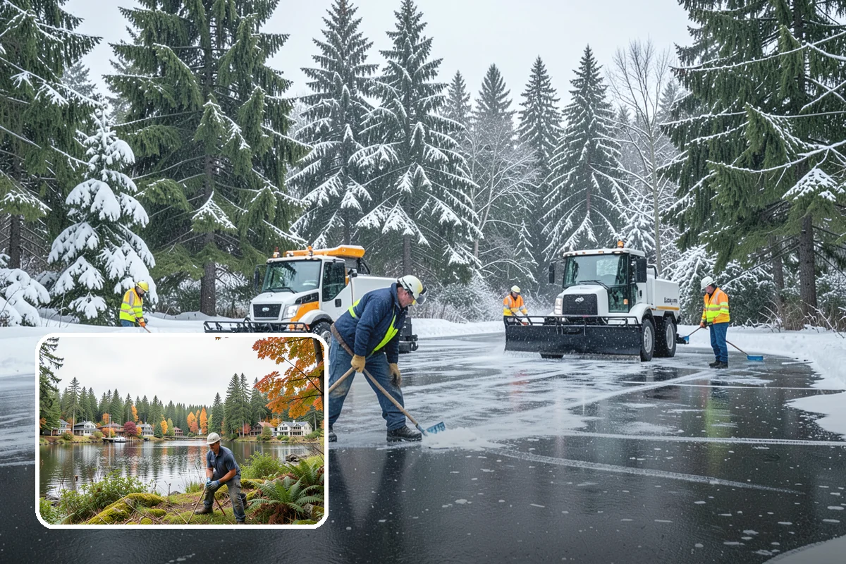 Arctic Blast Response in La Conner, Skagit County, WA - Treatment matched to dry, windy cold that refreezes surfaces quickly