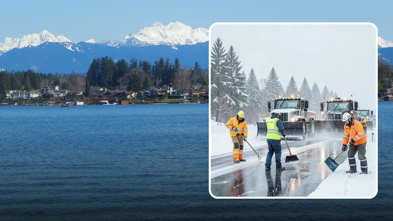 Arctic Blast Response in Lake Stevens, Snohomish County, WA - We keep pavement safe during arctic blasts when frigid outflow winds drop temperatures and freeze everything solid.