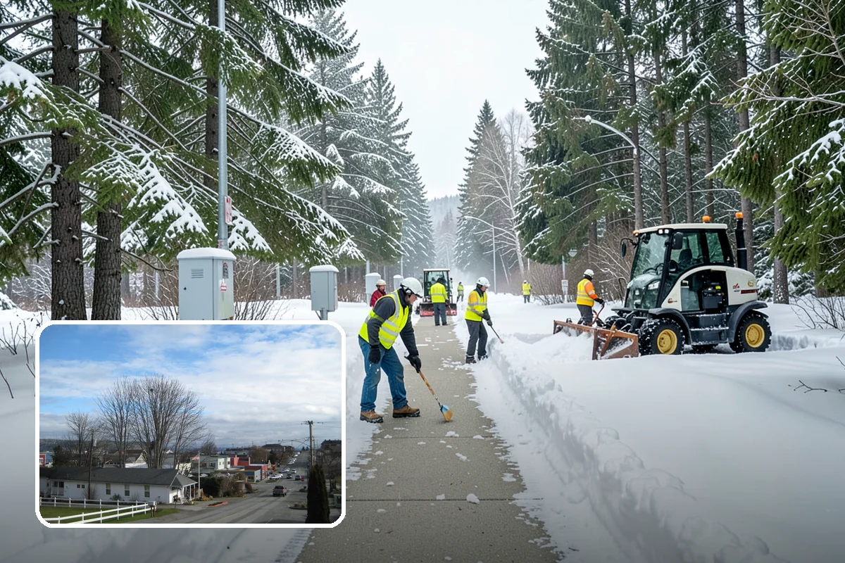 Arctic Blast Response in Langley, Island County, WA - Treatment matched to dry, windy cold that refreezes surfaces quickly