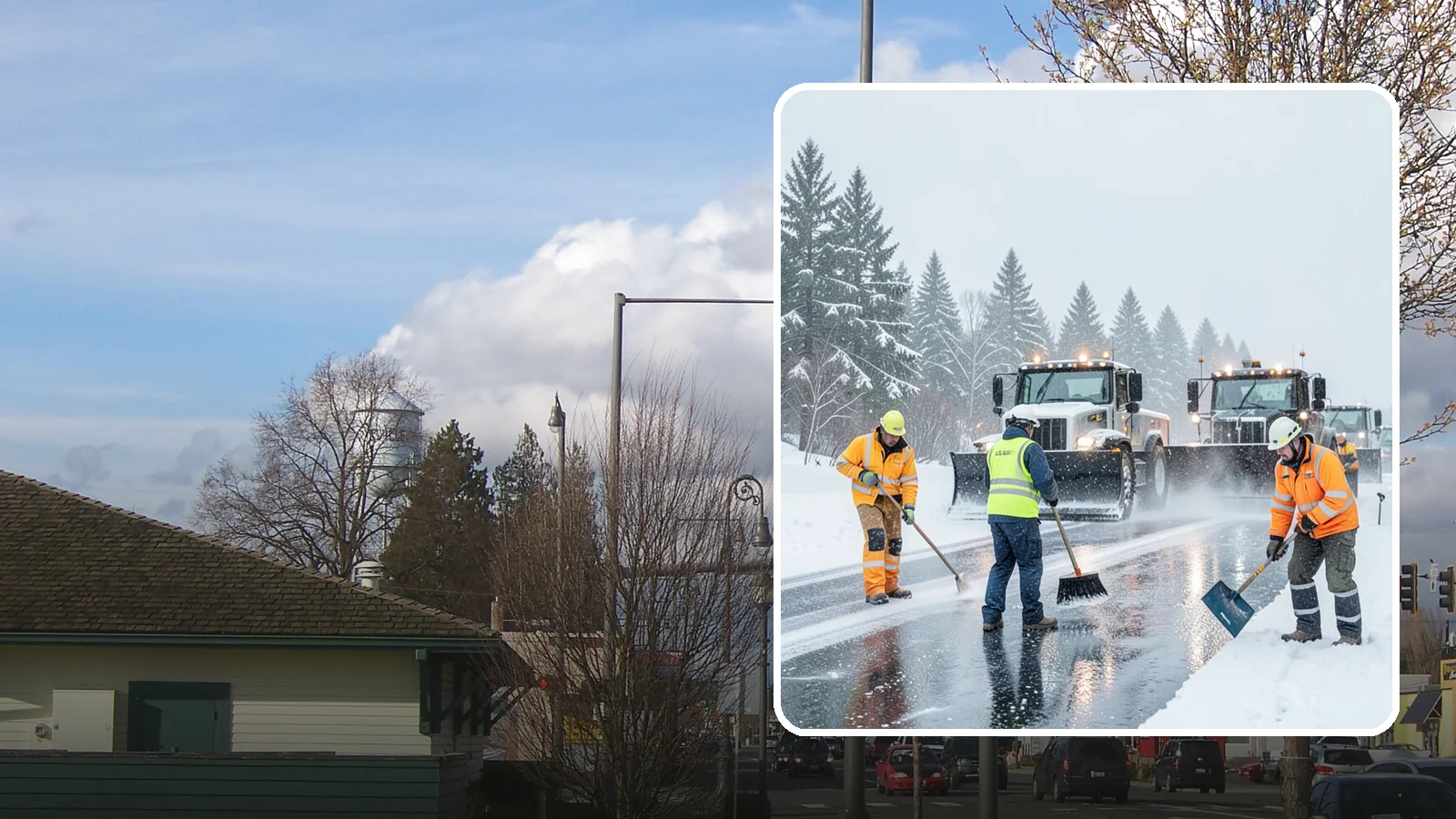 Arctic Blast Response in Marysville, Snohomish County, WA - We keep pavement safe during arctic blasts when frigid outflow winds drop temperatures and freeze everything solid.