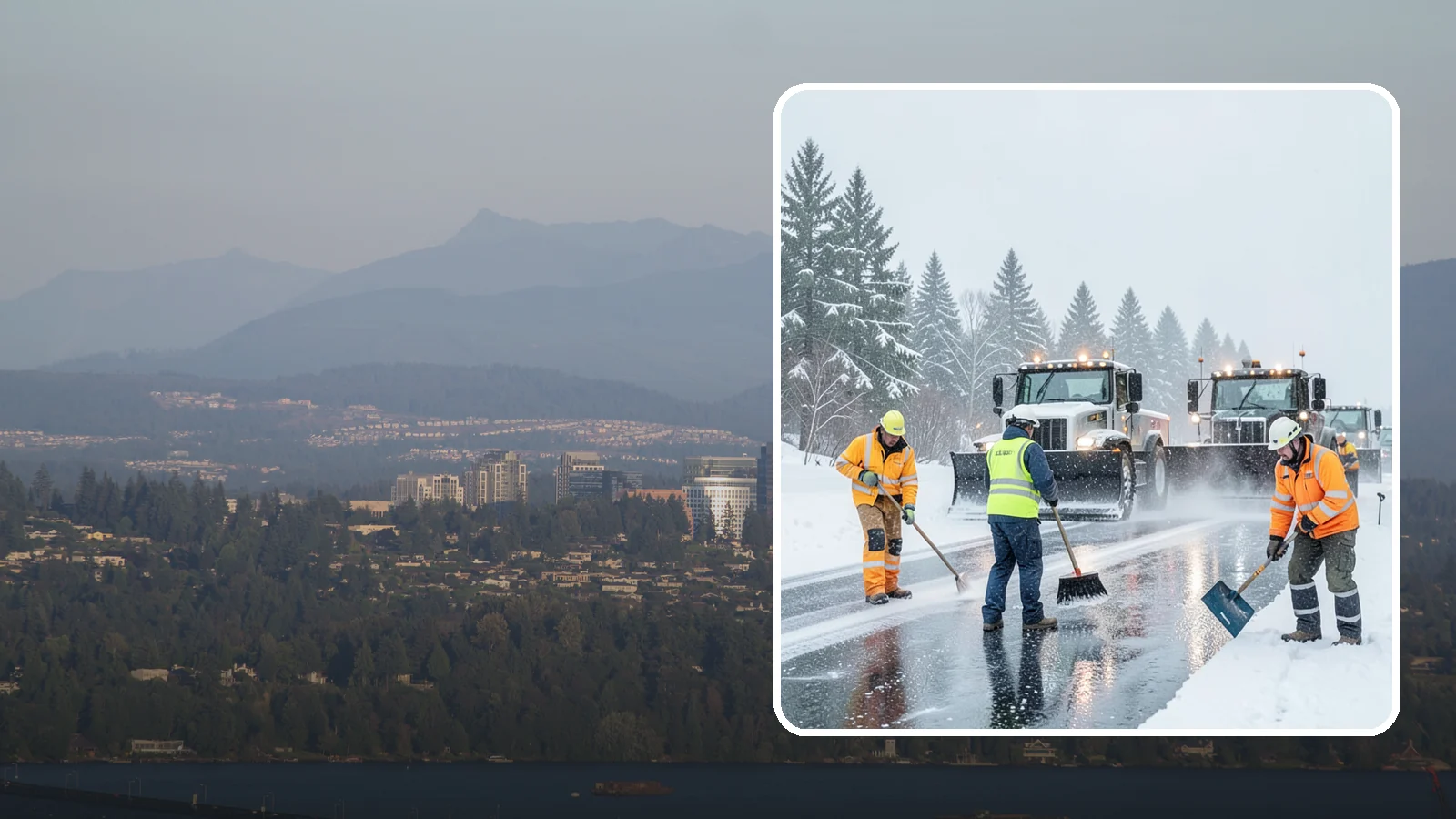 Arctic Blast Response in Medina, King County, WA - We keep pavement safe during arctic blasts when frigid outflow winds drop temperatures and freeze everything solid.