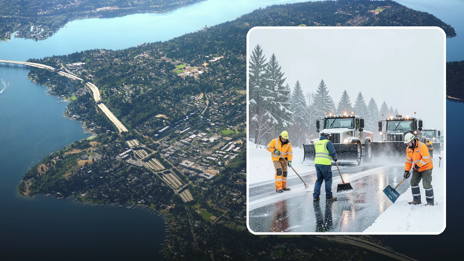 Arctic Blast Response in Mercer Island, King County, WA - We keep pavement safe during arctic blasts when frigid outflow winds drop temperatures and freeze everything solid.
