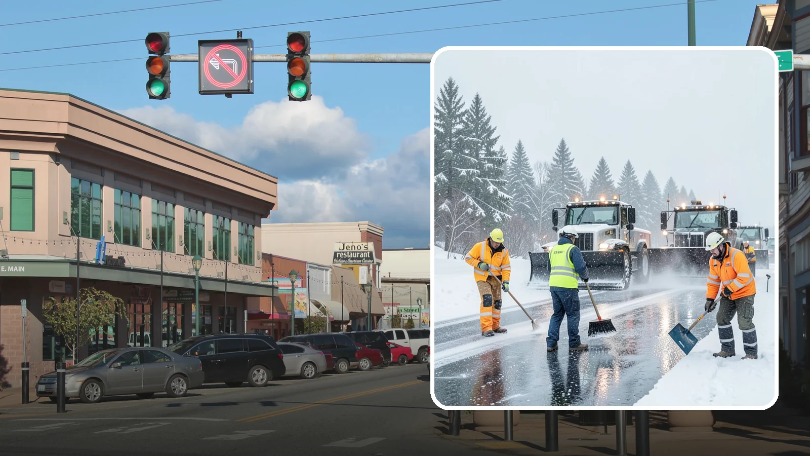 Arctic Blast Response in Monroe, Snohomish County, WA - We keep pavement safe during arctic blasts when frigid outflow winds drop temperatures and freeze everything solid.