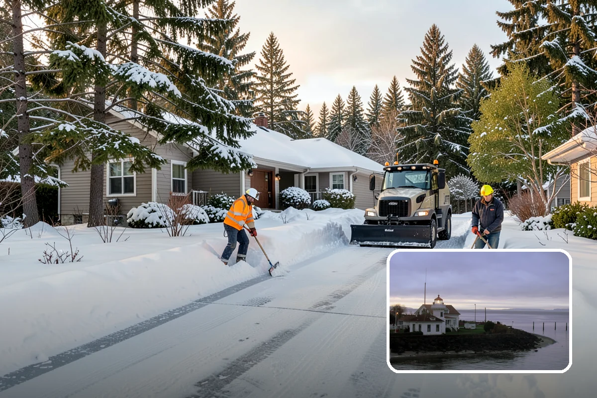 Arctic Blast Response in Mukilteo, Snohomish County, WA - Treatment matched to dry, windy cold that refreezes surfaces quickly