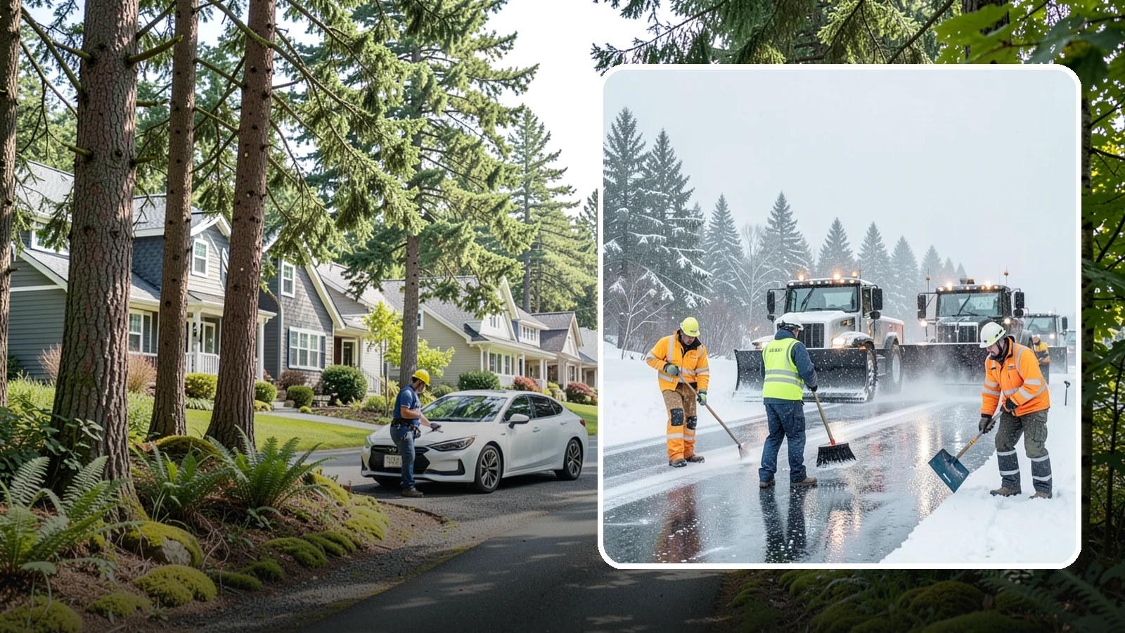 Arctic Blast Response in Normandy Park, King County, WA - We keep pavement safe during arctic blasts when frigid outflow winds drop temperatures and freeze everything solid.
