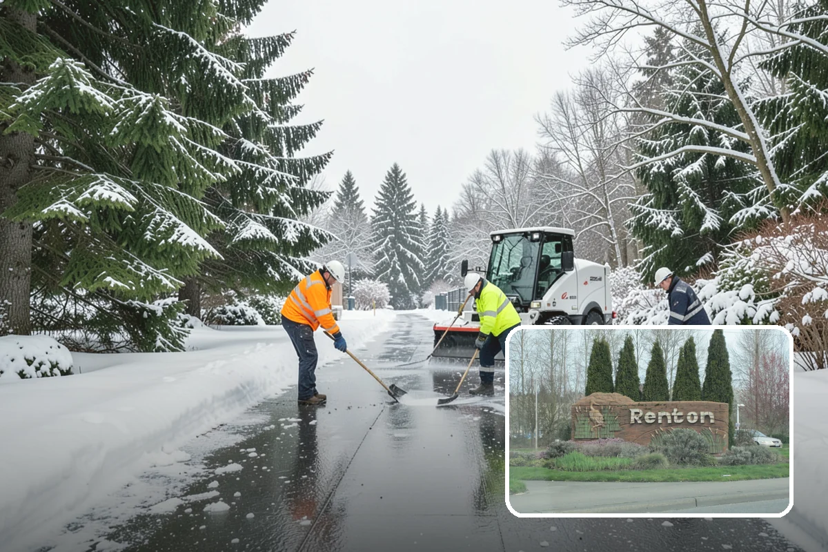 Arctic Blast Response in Renton, King County, WA - Treatment matched to dry, windy cold that refreezes surfaces quickly