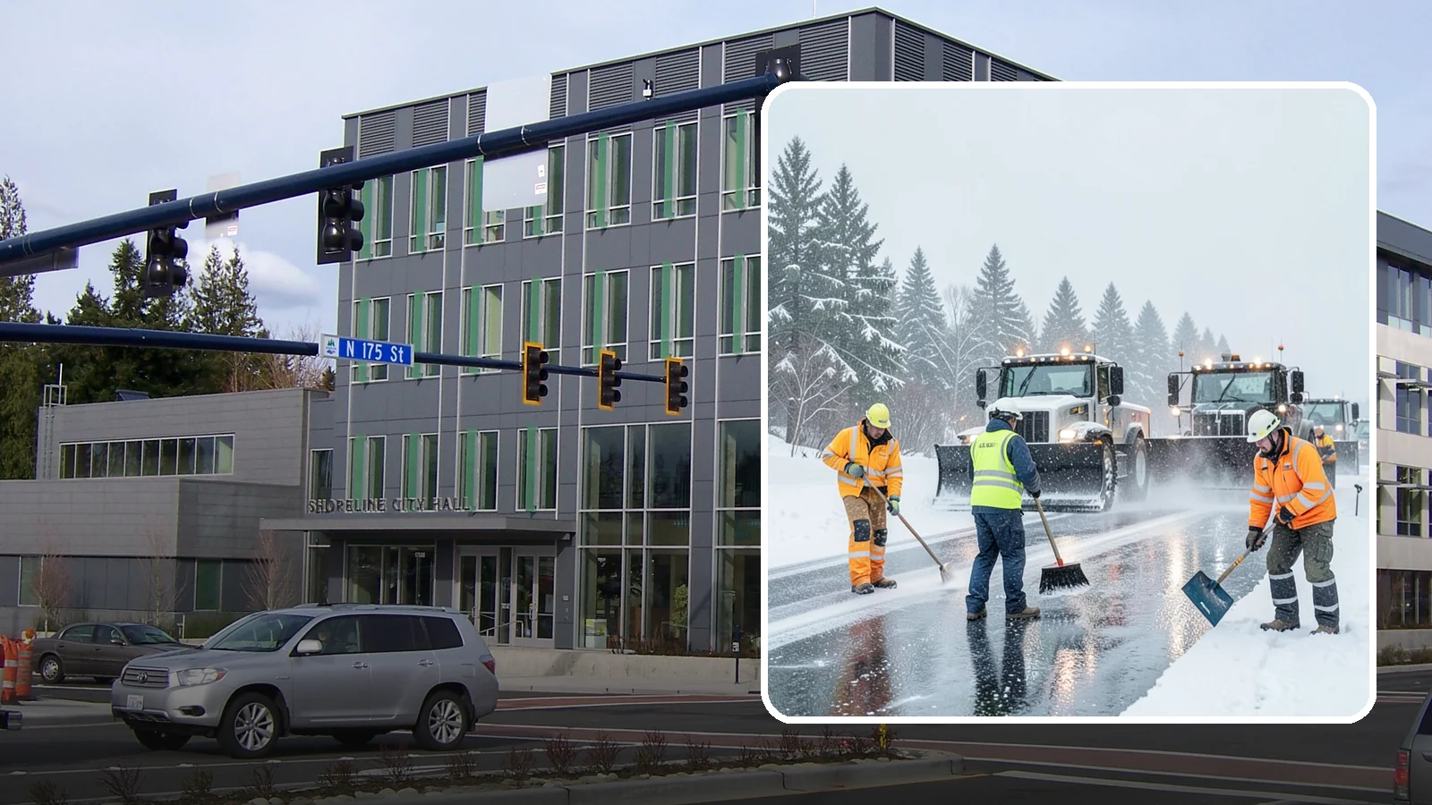 Arctic Blast Response in Shoreline, King County, WA - We keep pavement safe during arctic blasts when frigid outflow winds drop temperatures and freeze everything solid.