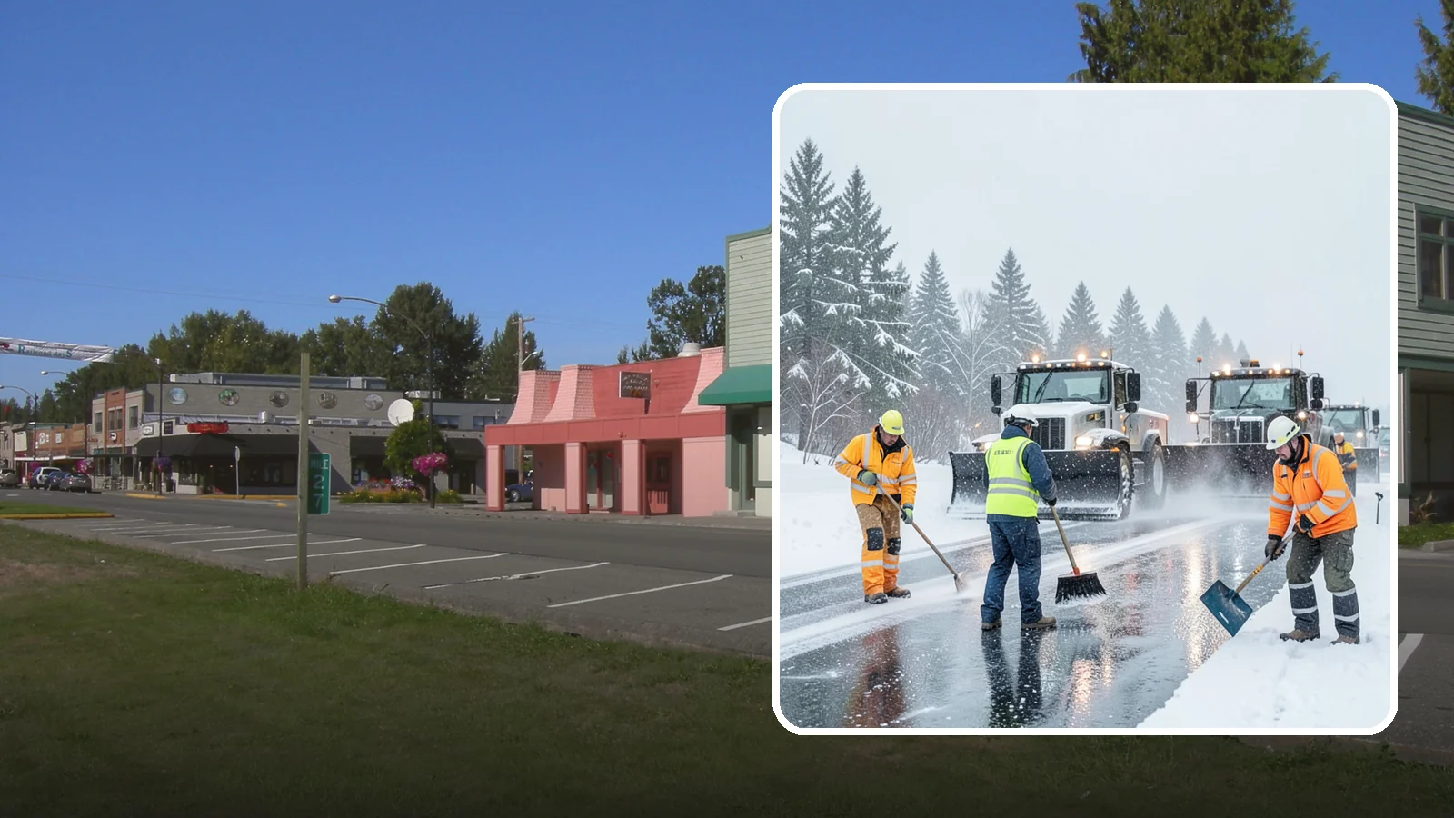 Arctic Blast Response in Snoqualmie, King County, WA - We keep pavement safe during arctic blasts when frigid outflow winds drop temperatures and freeze everything solid.
