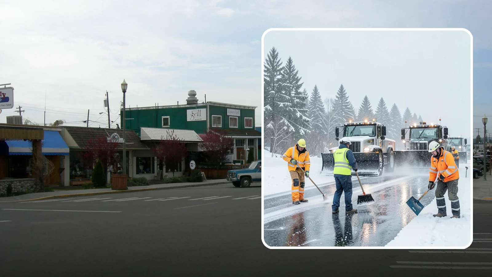 Arctic Blast Response in Stanwood, Snohomish County, WA - We keep pavement safe during arctic blasts when frigid outflow winds drop temperatures and freeze everything solid.