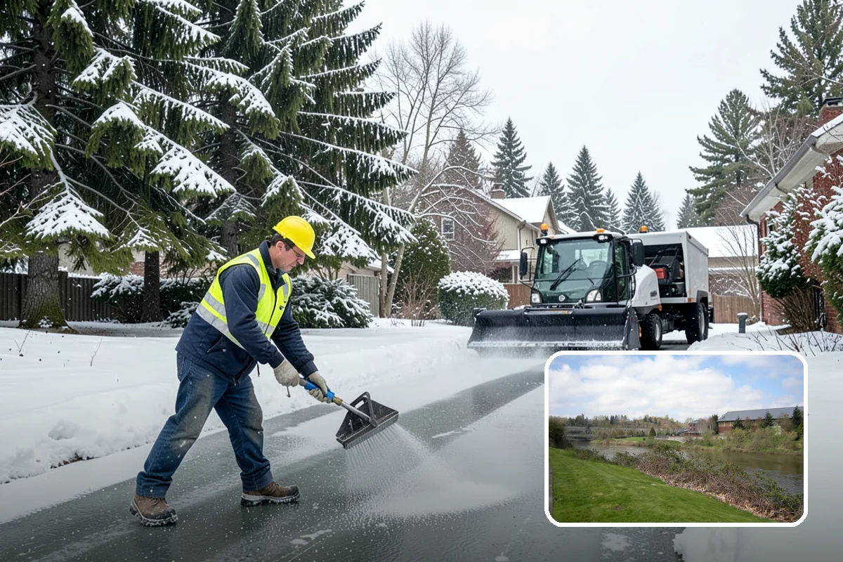 Arctic Blast Response in Tukwila, King County, WA - Treatment matched to dry, windy cold that refreezes surfaces quickly