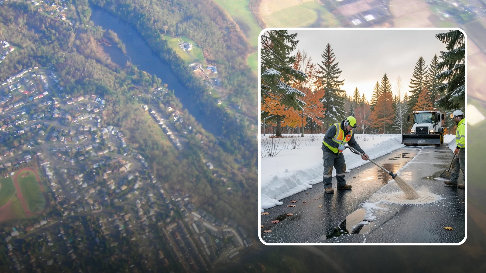 Asphalt Driveway Deicing in Algona, King County, WA - Targeted deicing of asphalt driveways to break the black ice that forms during Western Washington's melt-and-refreeze nights.
