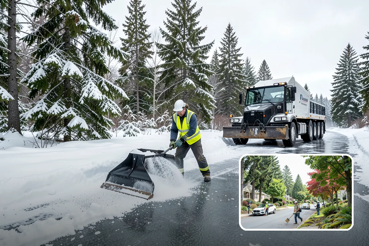 Asphalt Driveway Deicing in Beaux Arts Village, King County, WA - Breaks the black ice that forms on asphalt after sunset