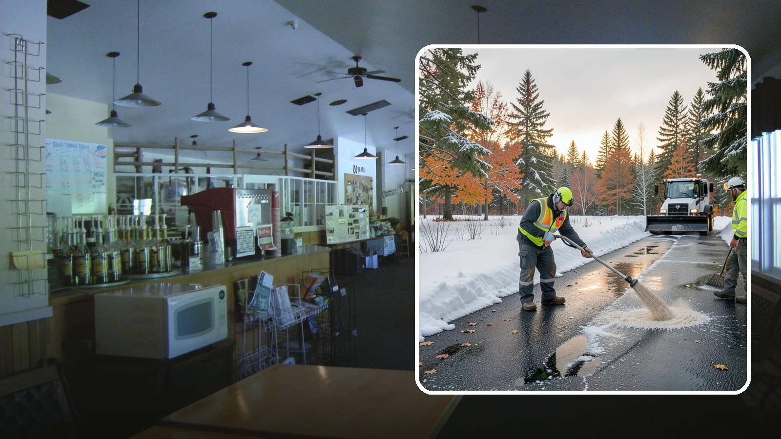 Asphalt Driveway Deicing in Black Diamond, King County, WA - Targeted deicing of asphalt driveways to break the black ice that forms during Western Washington's melt-and-refreeze nights.