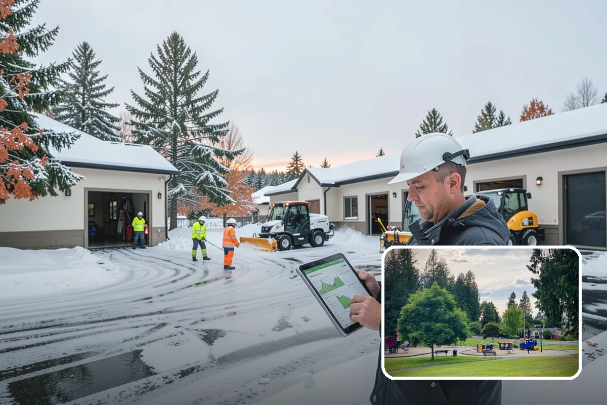 Asphalt Driveway Deicing in Bonney Lake, Pierce County, WA - Breaks the black ice that forms on asphalt after sunset
