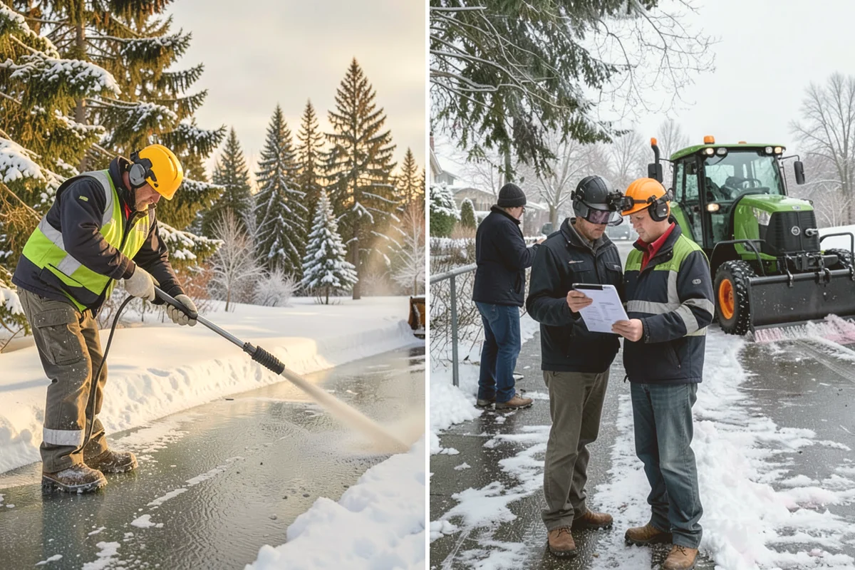 Asphalt Driveway Deicing in Brier, Snohomish County, WA - Check the surface temperature and existing ice bond