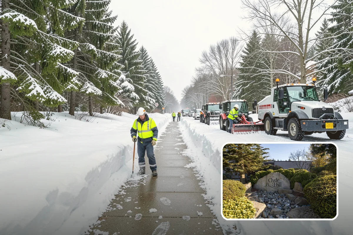 Asphalt Driveway Deicing in Clyde Hill, King County, WA - Breaks the black ice that forms on asphalt after sunset