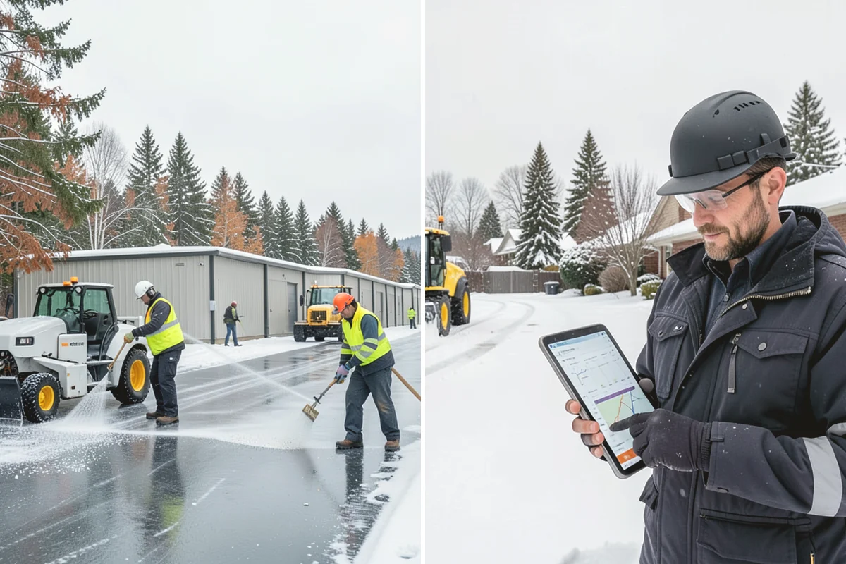 Asphalt Driveway Deicing in Covington, King County, WA - Check the surface temperature and existing ice bond