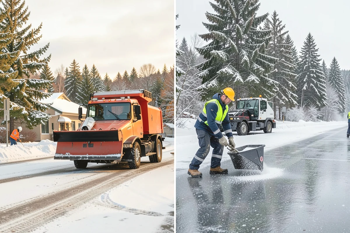 Asphalt Driveway Deicing in Duvall, King County, WA - Check the surface temperature and existing ice bond