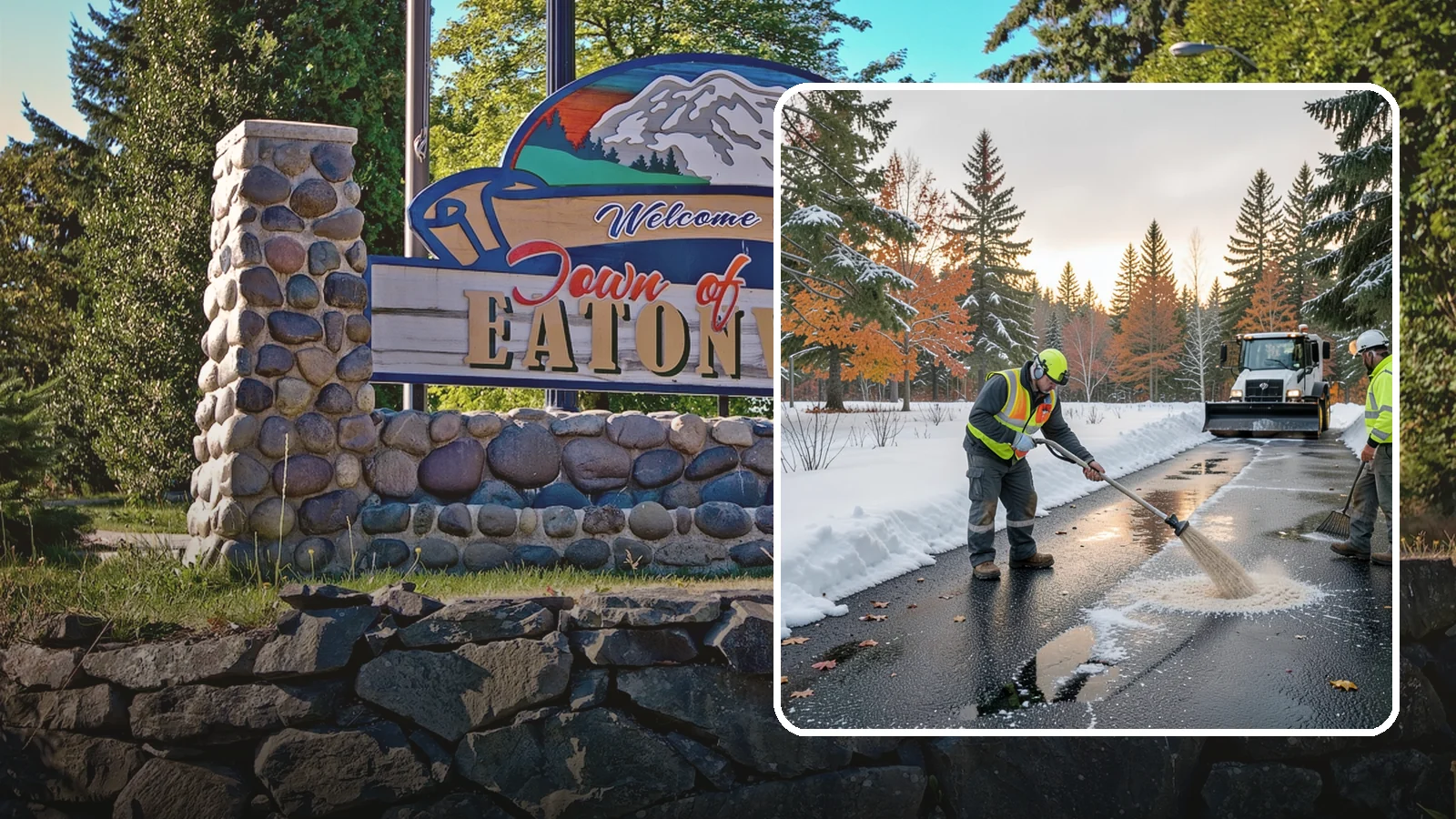 Asphalt Driveway Deicing in Eatonville, Pierce County, WA - Targeted deicing of asphalt driveways to break the black ice that forms during Western Washington's melt-and-refreeze nights.