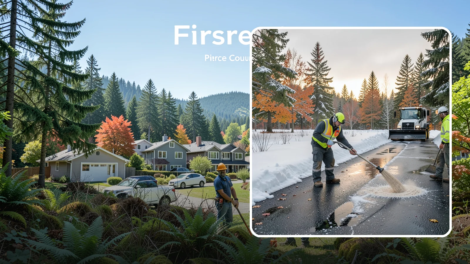 Asphalt Driveway Deicing in Fircrest, Pierce County, WA - Targeted deicing of asphalt driveways to break the black ice that forms during Western Washington's melt-and-refreeze nights.