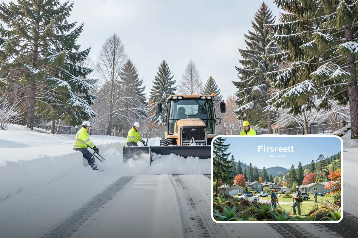 Asphalt Driveway Deicing in Fircrest, Pierce County, WA - Breaks the black ice that forms on asphalt after sunset