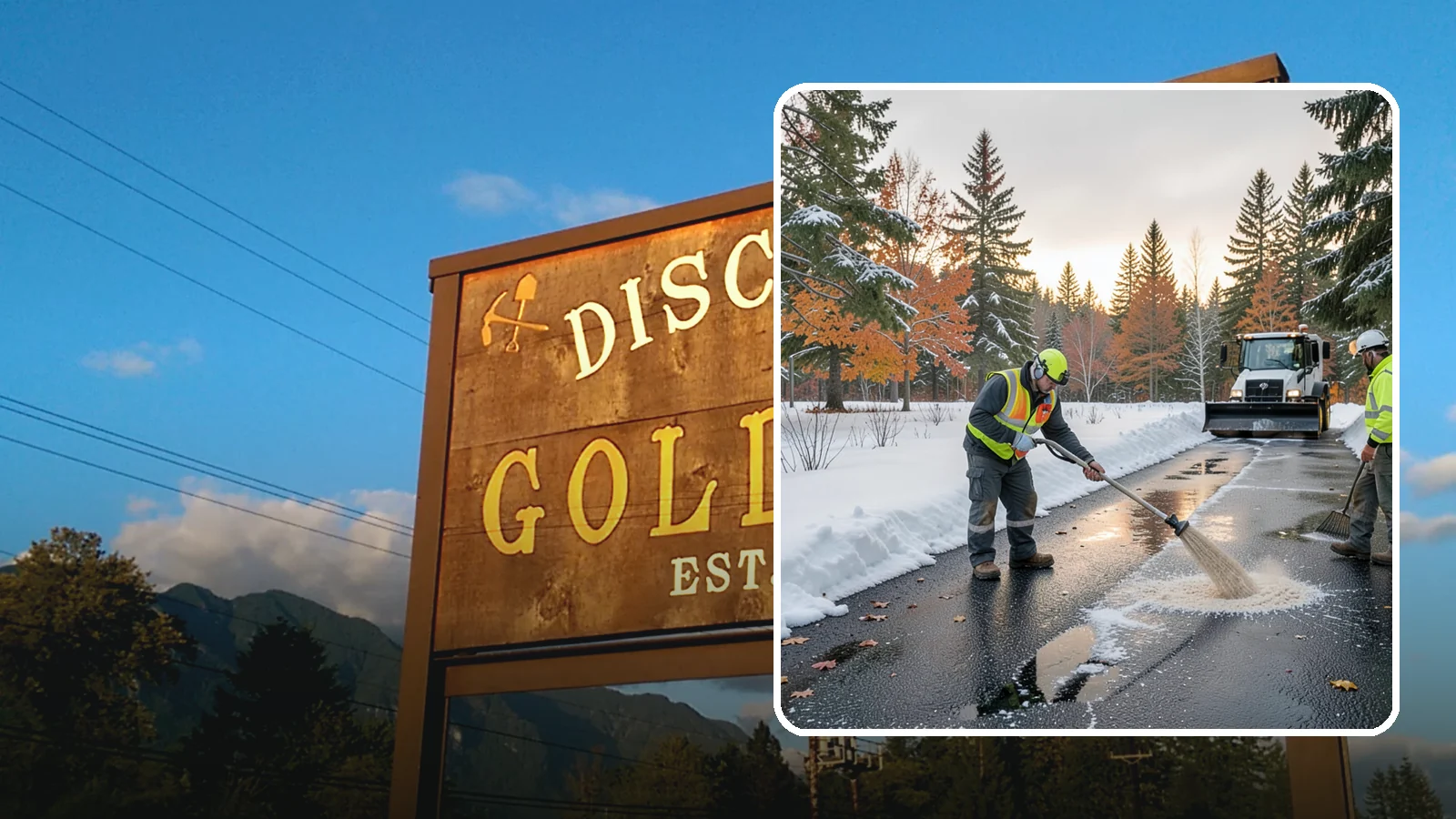 Asphalt Driveway Deicing in Gold Bar, Snohomish County, WA - Targeted deicing of asphalt driveways to break the black ice that forms during Western Washington's melt-and-refreeze nights.