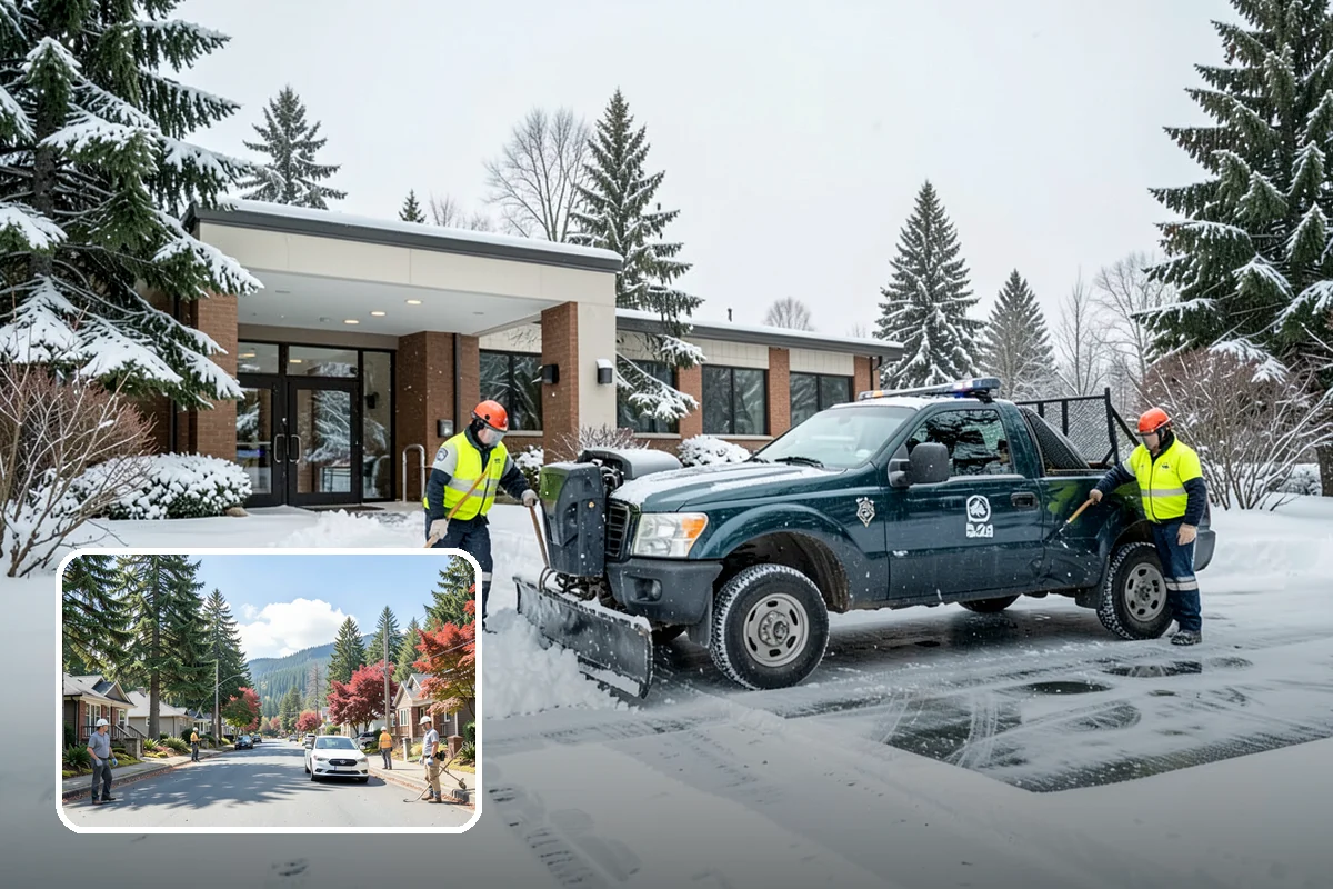 Asphalt Driveway Deicing in Hunts Point, King County, WA - Breaks the black ice that forms on asphalt after sunset