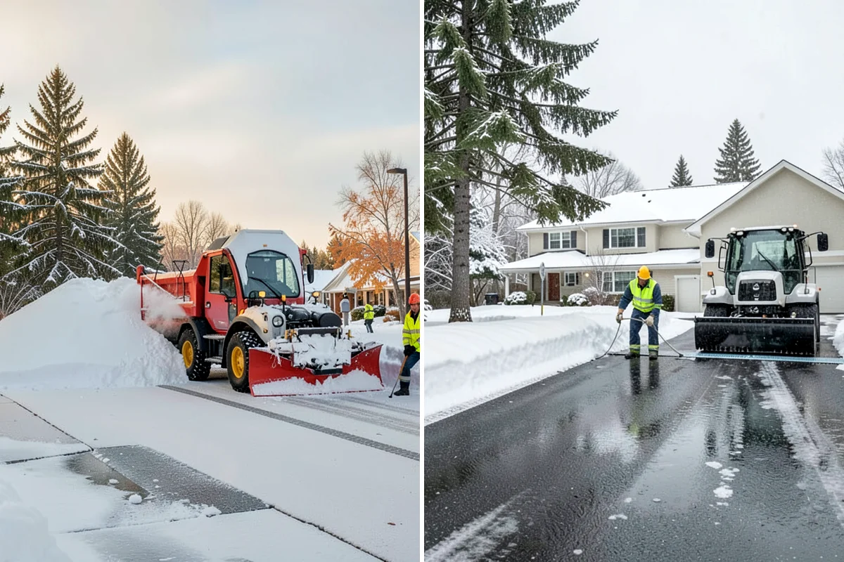 Asphalt Driveway Deicing in Lakewood, Pierce County, WA - Check the surface temperature and existing ice bond