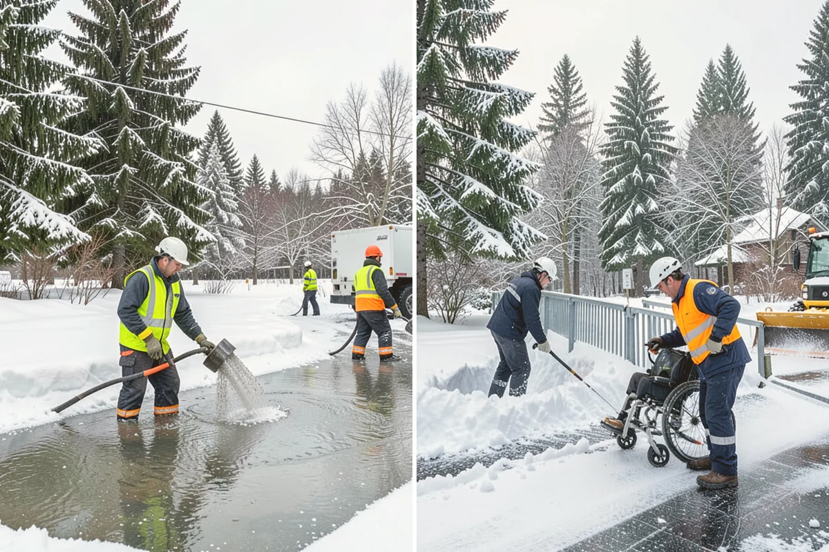 Asphalt Driveway Deicing in Langley, Island County, WA - Check the surface temperature and existing ice bond