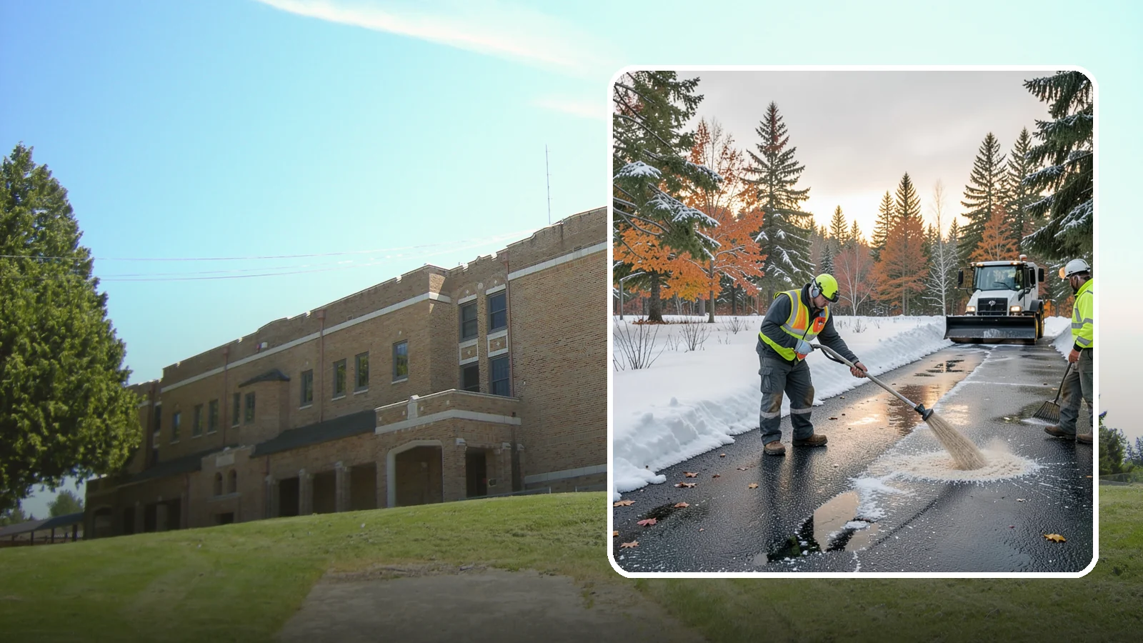 Asphalt Driveway Deicing in Maple Valley, King County, WA - Targeted deicing of asphalt driveways to break the black ice that forms during Western Washington's melt-and-refreeze nights.