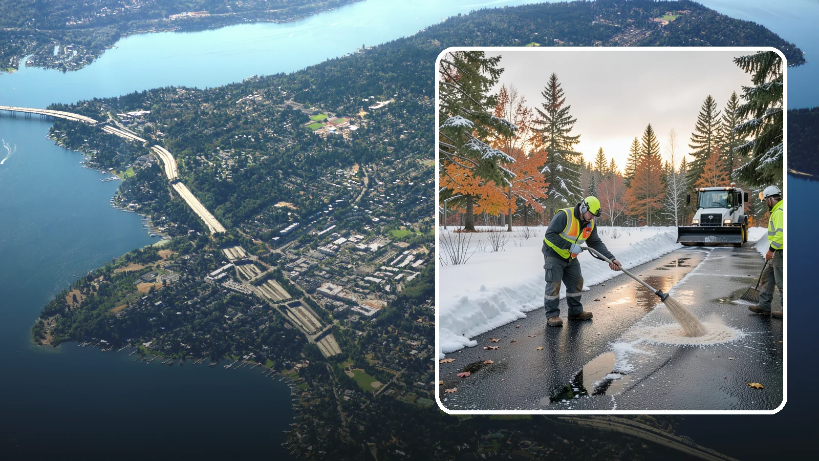 Asphalt Driveway Deicing in Mercer Island, King County, WA - Targeted deicing of asphalt driveways to break the black ice that forms during Western Washington's melt-and-refreeze nights.
