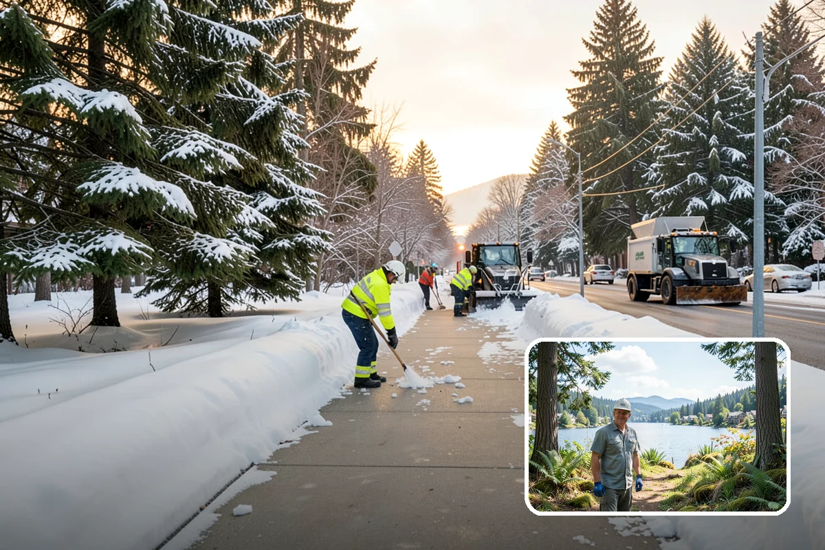 Asphalt Driveway Deicing in Milton, King County, WA - Breaks the black ice that forms on asphalt after sunset