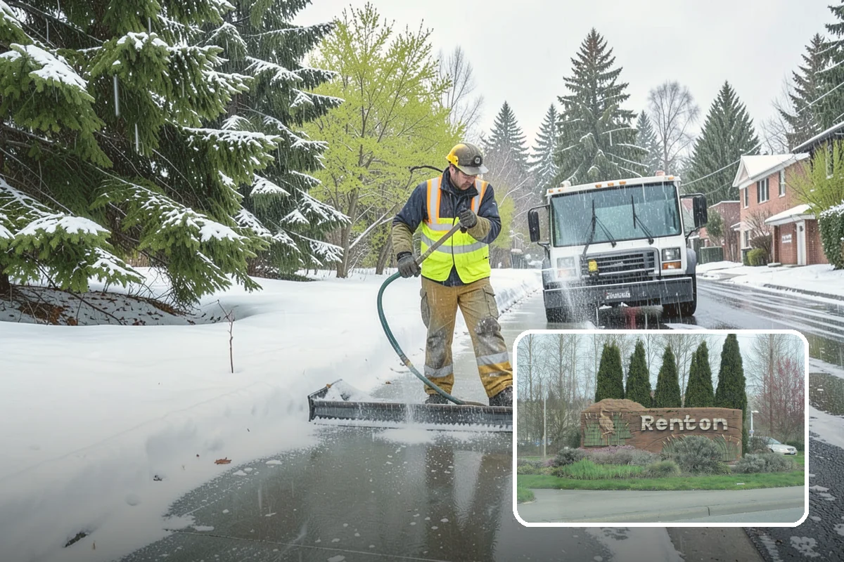 Asphalt Driveway Deicing in Renton, King County, WA - Breaks the black ice that forms on asphalt after sunset