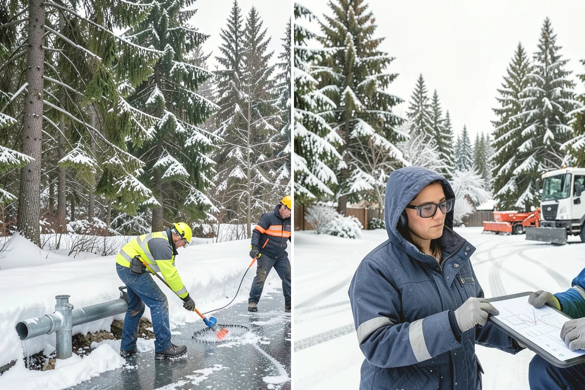 Asphalt Driveway Deicing in Ruston, Pierce County, WA - Check the surface temperature and existing ice bond