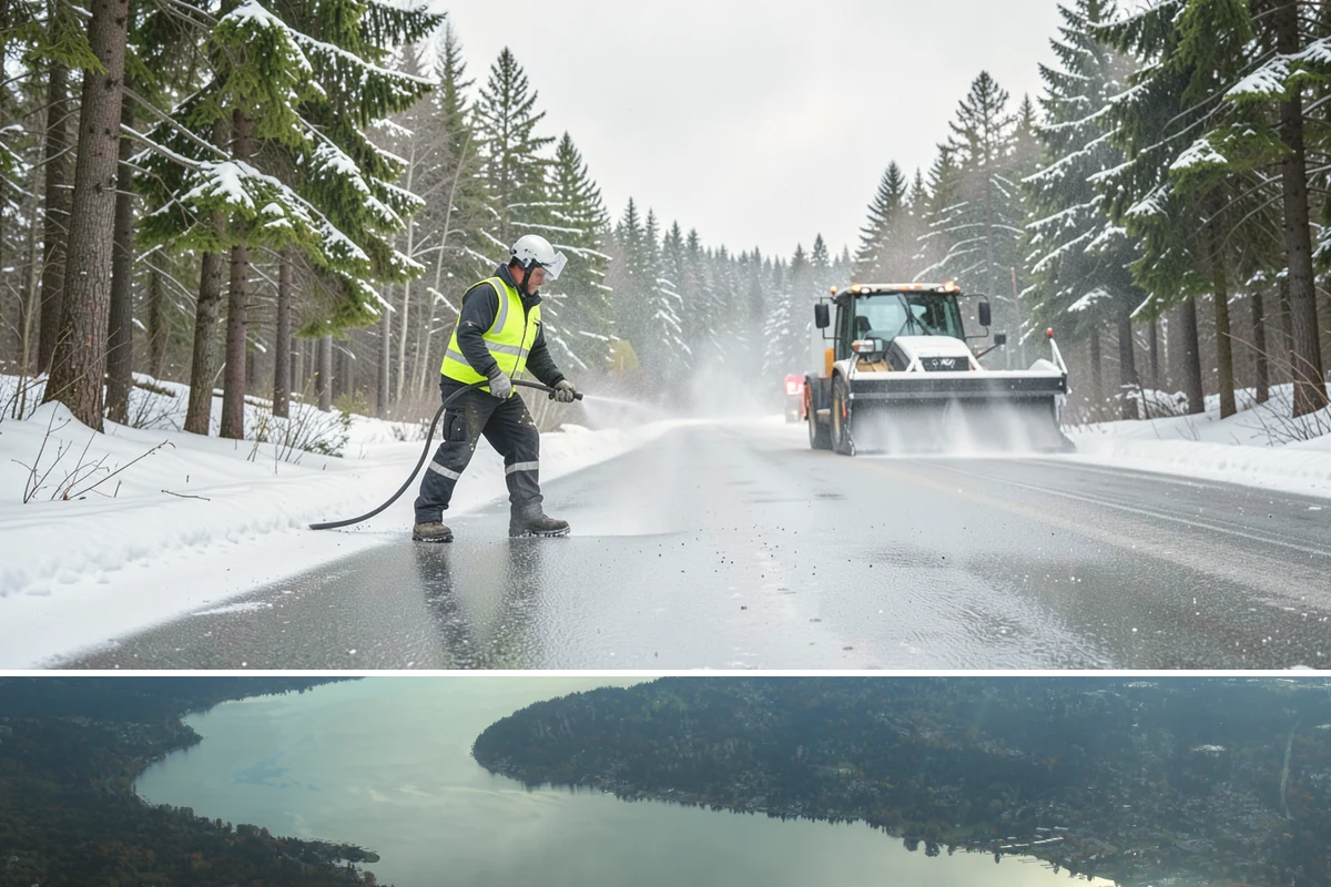 Asphalt Driveway Deicing in Sammamish, King County, WA - Treat asphalt driveways during clear, cold nights after a thaw, the classic refreeze setup in the lowlands from December through...