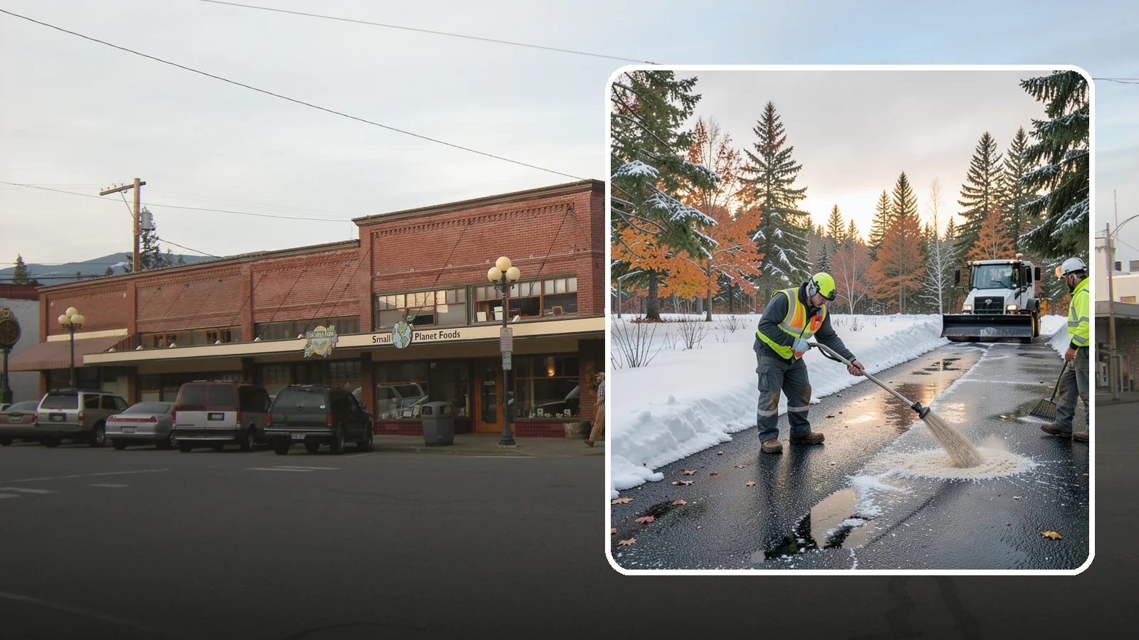 Asphalt Driveway Deicing in Sedro-Woolley, Skagit County, WA - Targeted deicing of asphalt driveways to break the black ice that forms during Western Washington's melt-and-refreeze nights.