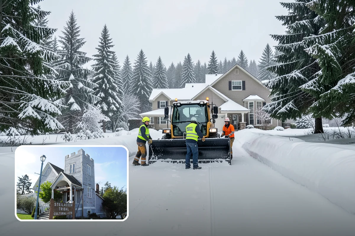 Asphalt Driveway Deicing in Steilacoom, Pierce County, WA - Breaks the black ice that forms on asphalt after sunset
