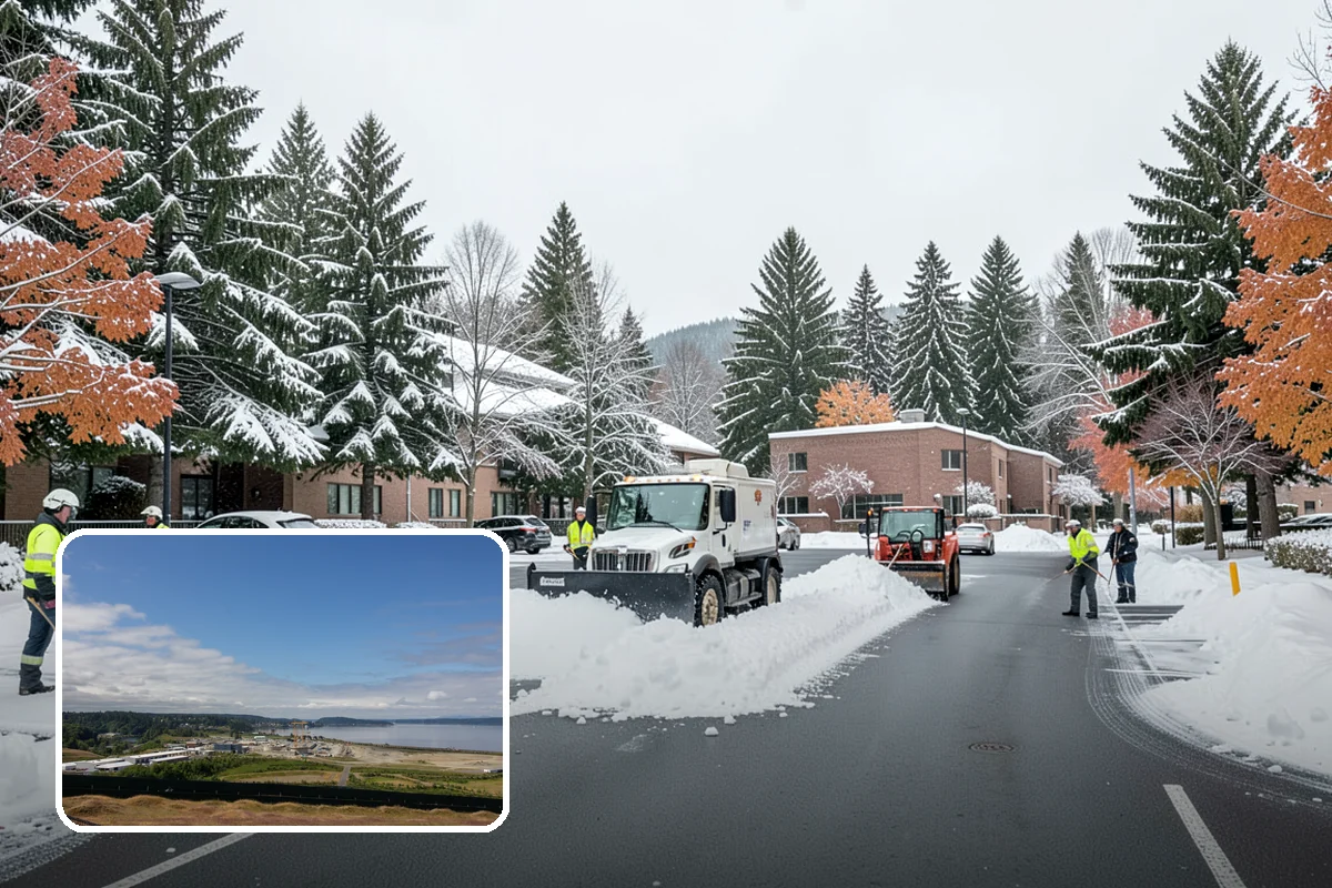 Asphalt Driveway Deicing in University Place, Pierce County, WA - Breaks the black ice that forms on asphalt after sunset