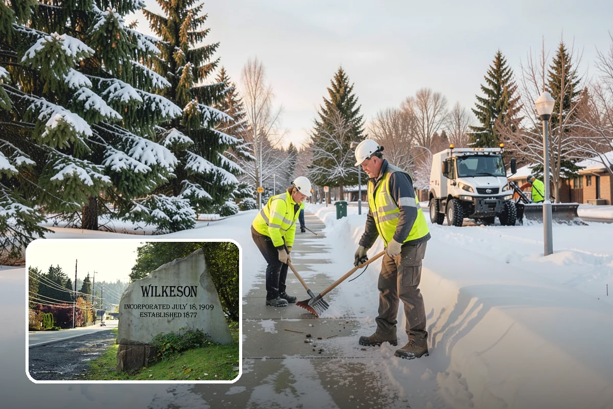 Asphalt Driveway Deicing in Wilkeson, Pierce County, WA - Breaks the black ice that forms on asphalt after sunset