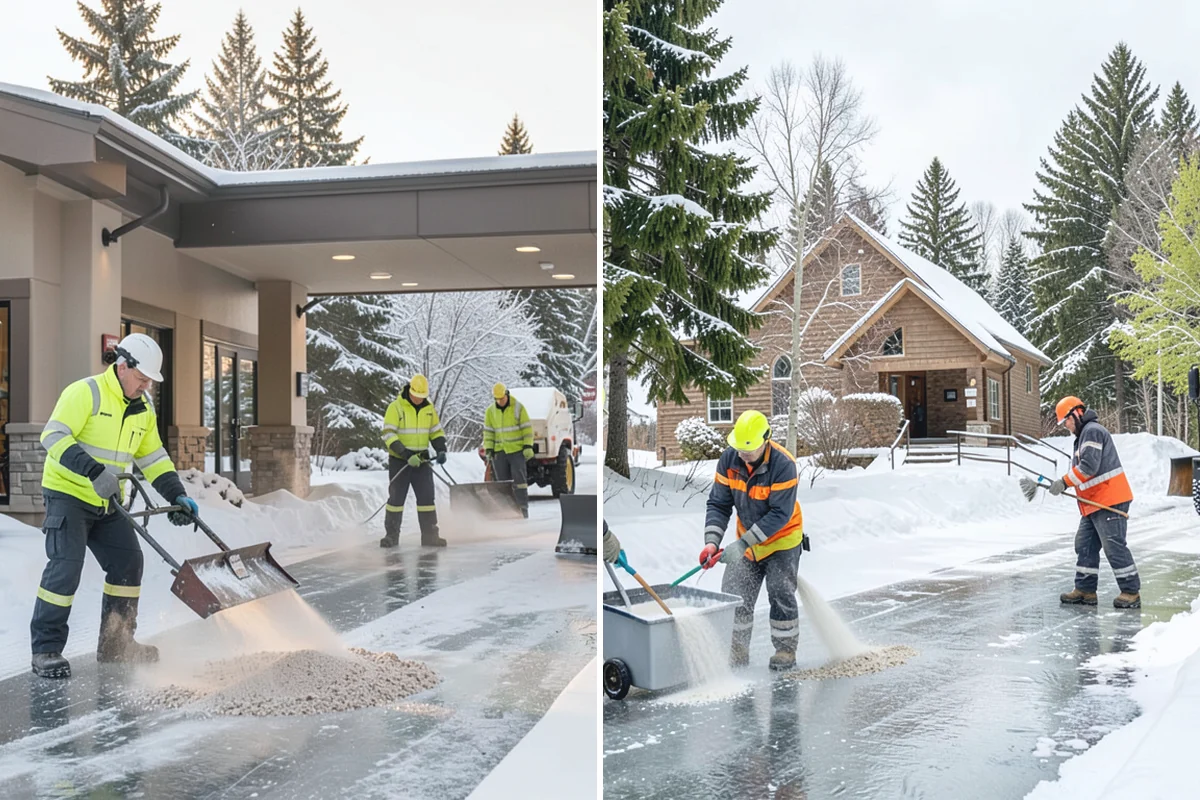 Asphalt Driveway Deicing in Wilkeson, Pierce County, WA - Check the surface temperature and existing ice bond