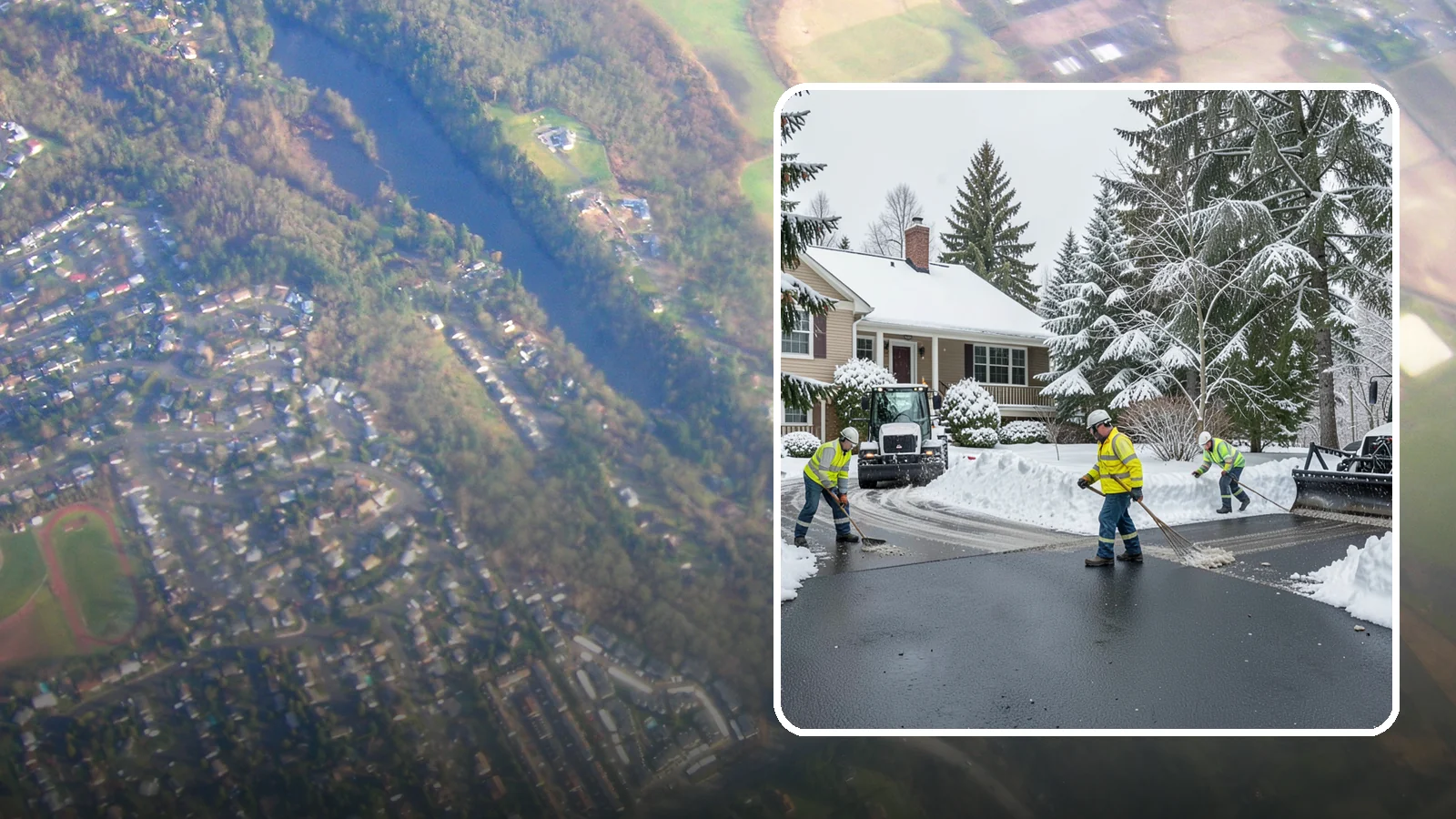 Asphalt Driveway Snow Removal in Algona, King County, WA - We clear asphalt driveways down to the surface and treat them to keep the dark pavement ice-free.