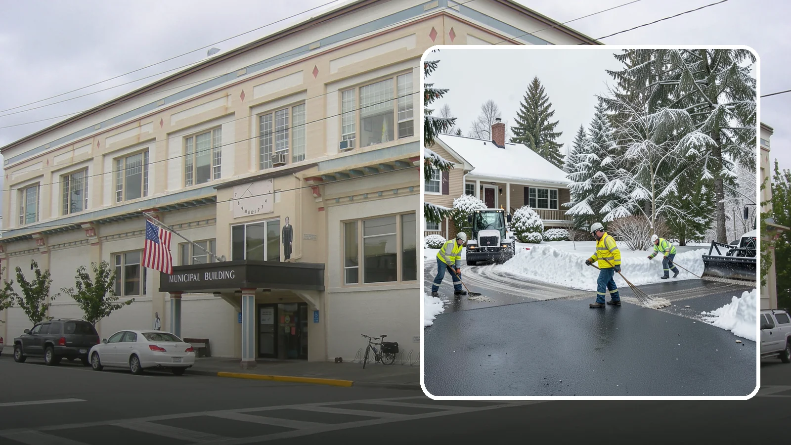 Asphalt Driveway Snow Removal in Anacortes, Skagit County, WA - We clear asphalt driveways down to the surface and treat them to keep the dark pavement ice-free.